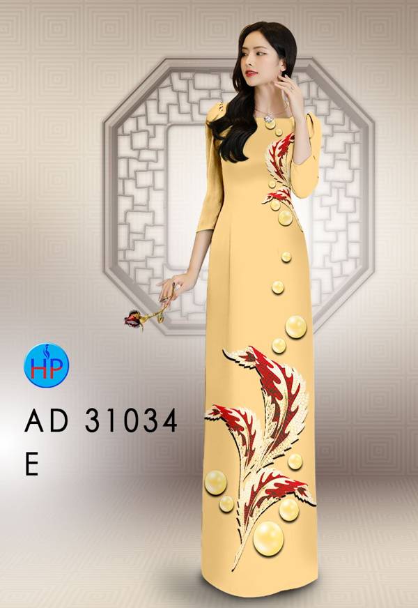 Vải Áo Dài Hoa In 3D AD 31034 45